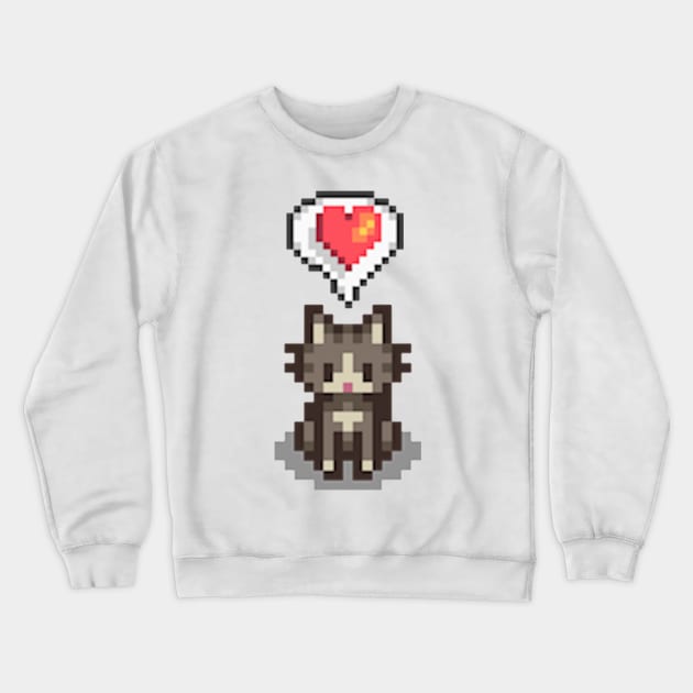 Stardew Valley Happy Grey Cat Crewneck Sweatshirt by r9440